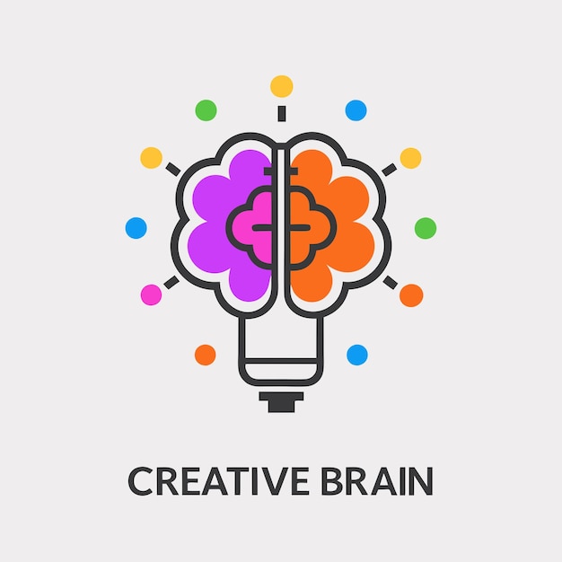 Ilustración vectorial creativa del cerebro