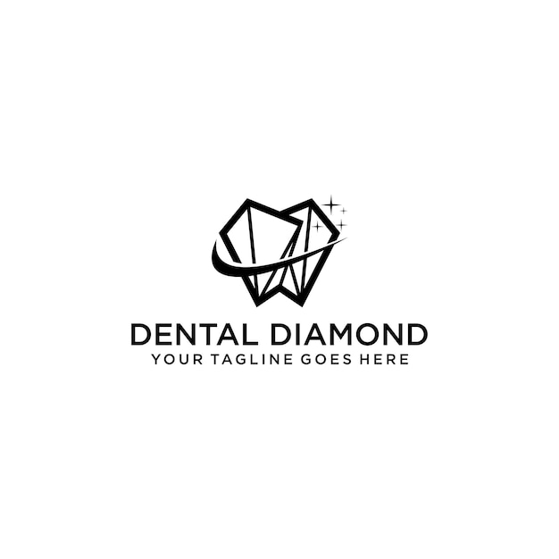 Ilustración vectorial creativa de diamantes y logotipos dentales