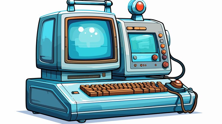 Vector ilustración vectorial creativa de dibujos animados por computadora en un fondo aislado