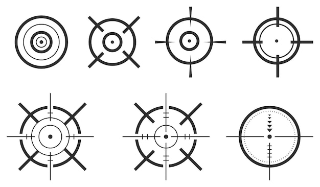 Ilustración vectorial creativa del icono del punto de mira aislado en un fondo transparente Diseño artístico