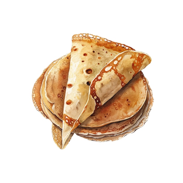 Ilustración vectorial de crepes en estilo acuarela
