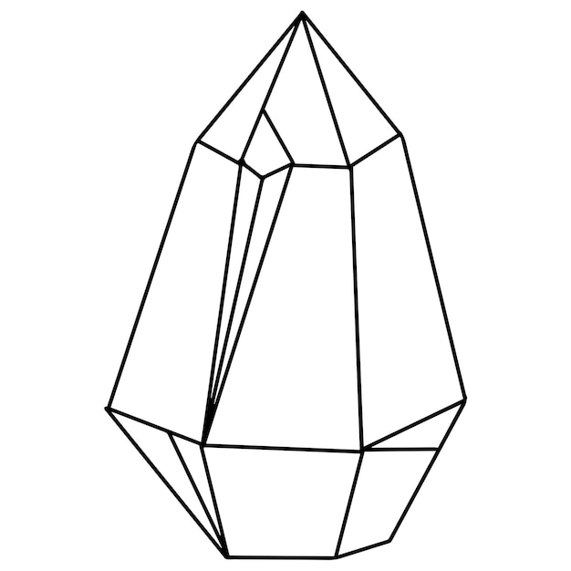 Ilustración vectorial de cristal Doodle dibujado a mano de genstone