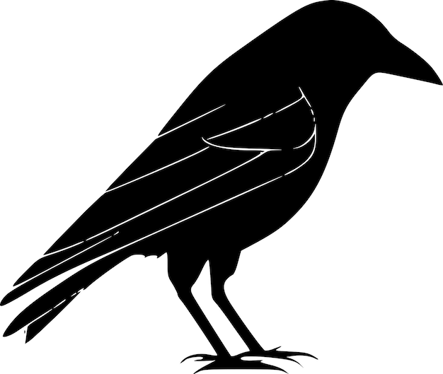 Vector ilustración vectorial de crow minimalist y flat logo