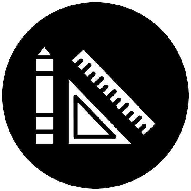 Ilustración vectorial cuadrada con lápiz y conjunto