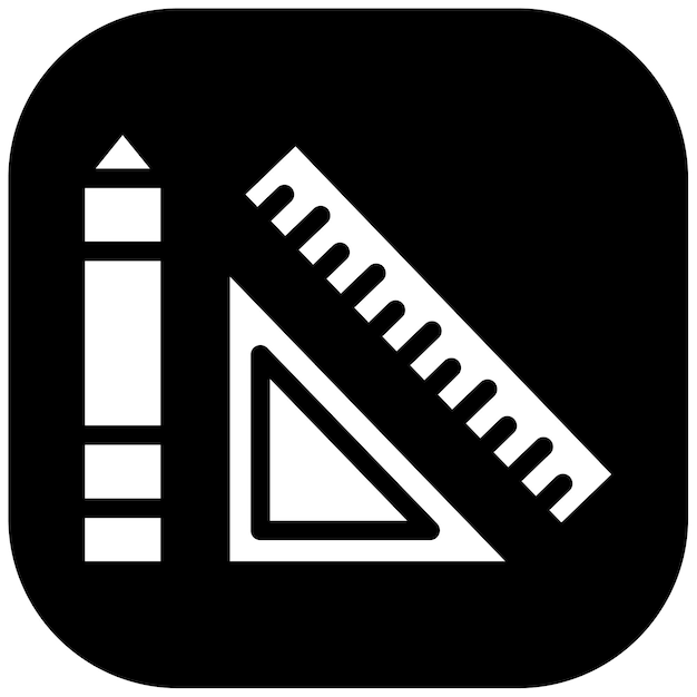 Ilustración vectorial cuadrada con lápiz y conjunto