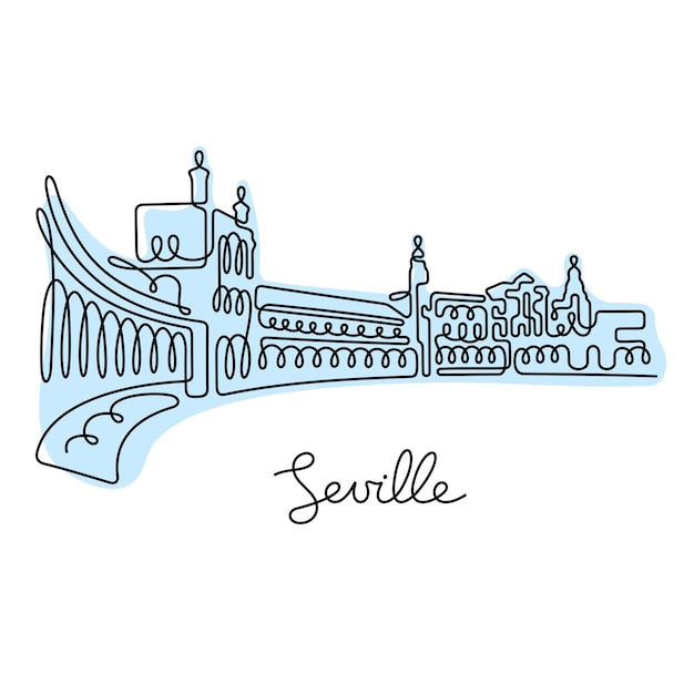 Ilustración vectorial del cuadrado de sevilla en españa