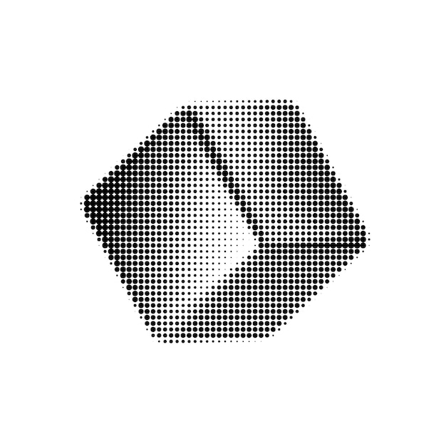 Ilustración vectorial de cubo de medio tono en blanco y negro Diseño geométrico abstracto perfecto para impresiones modernas Gráficos digitales y fondos dinámicos Arte minimalista de moda