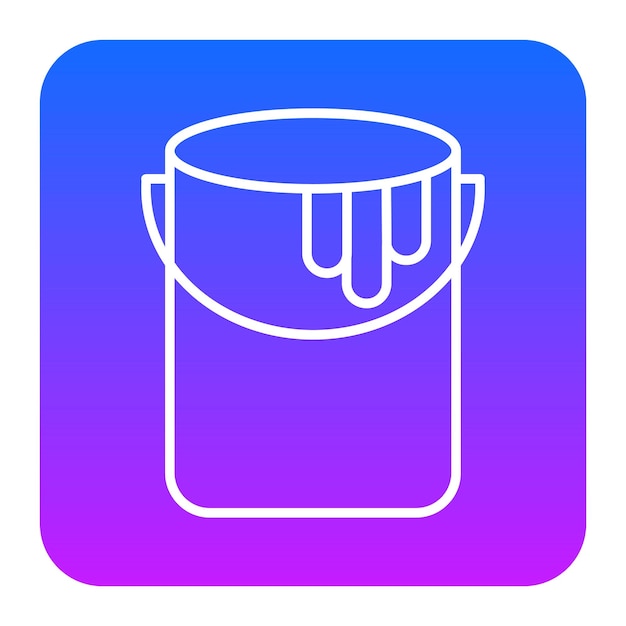 Ilustración vectorial del cubo de pintura