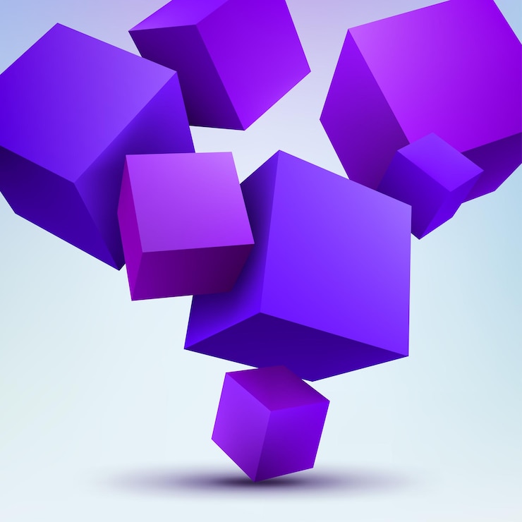 Vector ilustración vectorial de cubos 3d sobre fondo blanco