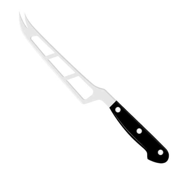 Vector ilustración vectorial de cuchillo de cocina para queso con agujeros