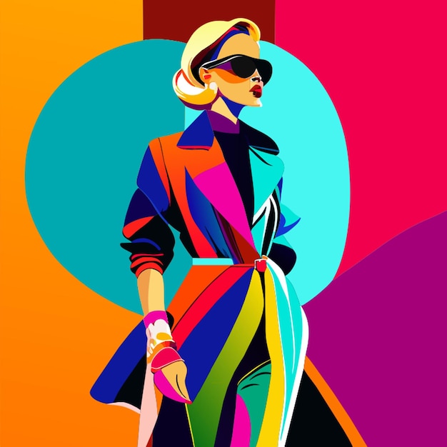 Vector ilustración vectorial de cuerpo completo de moda moderna