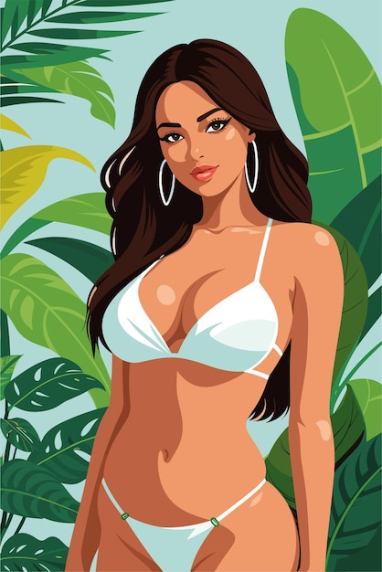 Vector ilustración vectorial cuerpo perfecto mujer