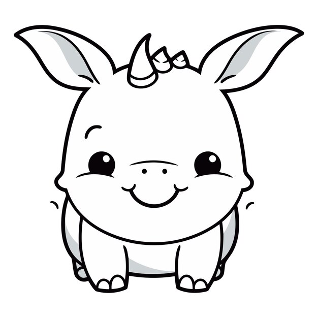 Vector ilustración vectorial de cute cartoon bull aislado sobre un fondo blanco