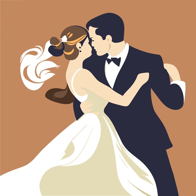 Vector ilustración vectorial de la danza de la boda