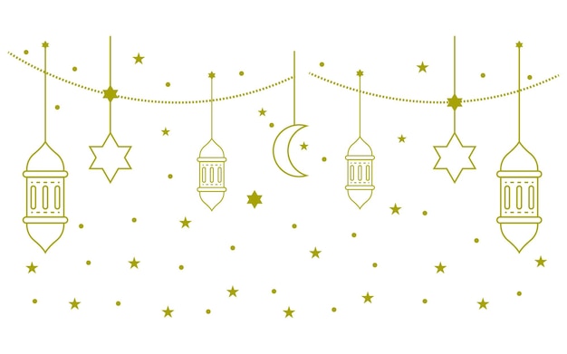 ilustración vectorial de decoración de farolillos de Ramadán