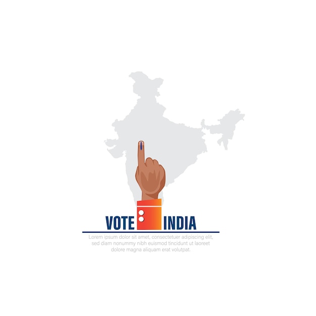 Ilustración vectorial del dedo electoral para las elecciones generales de la india.