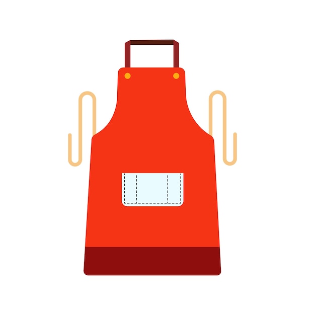 Ilustración vectorial del delantal aislada sobre un fondo blanco