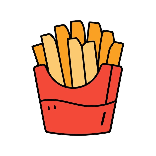 Ilustración vectorial de las deliciosas papas fritas