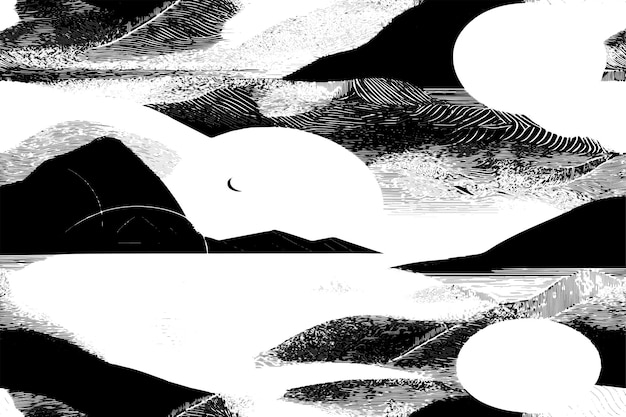 Ilustración vectorial delineada en negro con una apariencia texturizada aislada en un fondo blanco