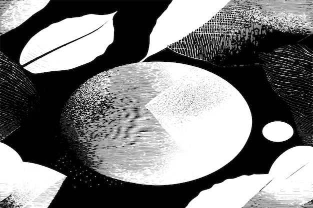Ilustración vectorial delineada en negro con una apariencia texturizada aislada en un fondo blanco