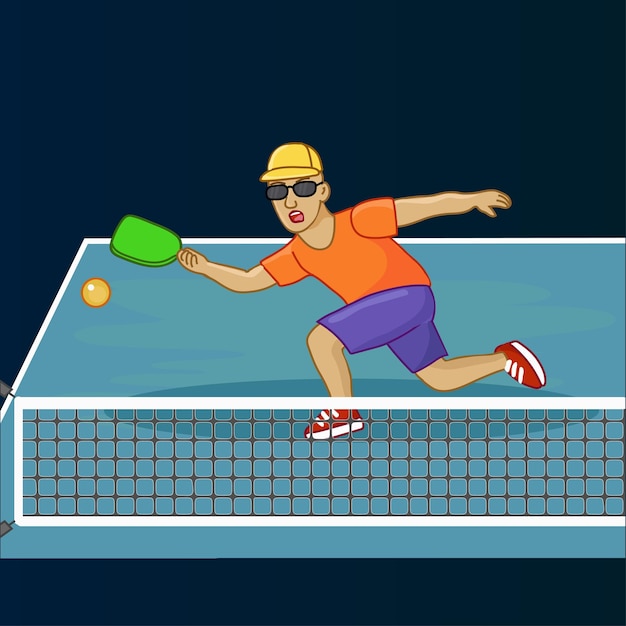 Ilustración vectorial del deporte del pickleball