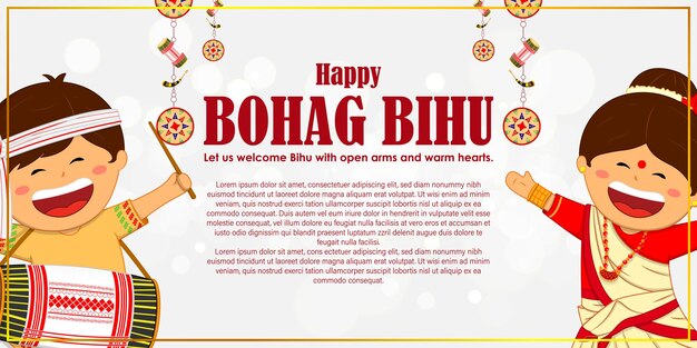 Vector ilustración vectorial para los deseos de happy bohag bihu