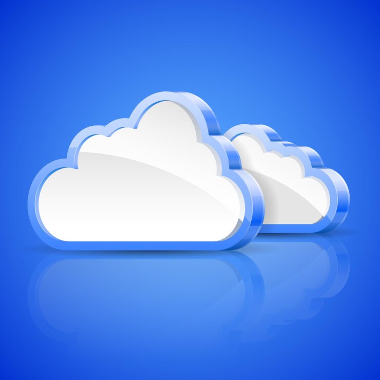 Vector ilustración vectorial detallada alta realista del concepto de computación en la nube