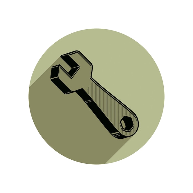 Vector ilustración vectorial detallada de llave inglesa clásica. herramienta de trabajo, llave simple. icono de instrumento de reparación, mejor para uso en publicidad y diseño.