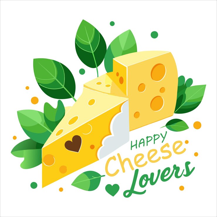 Vector ilustración vectorial del día del amante del queso