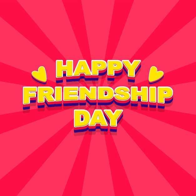 Ilustración vectorial del día de la amistad feliz con elementos de texto y amor para celebrar el día de la amistad Diseño de tarjetas de felicitación