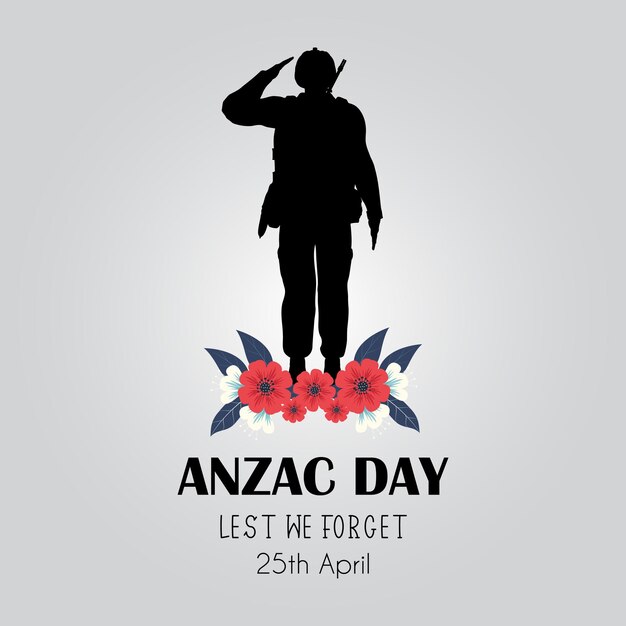 Ilustración vectorial del día de anzac es adecuada para carteles o carteles