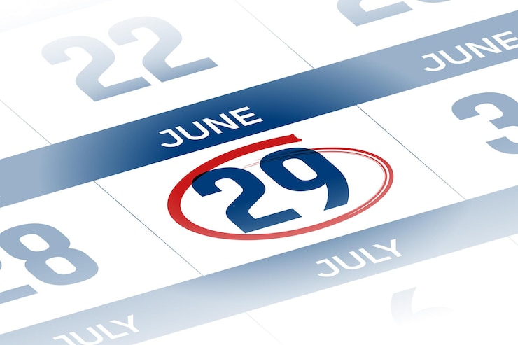 Vector ilustración vectorial del día calendario del año 29 de junio de 2025