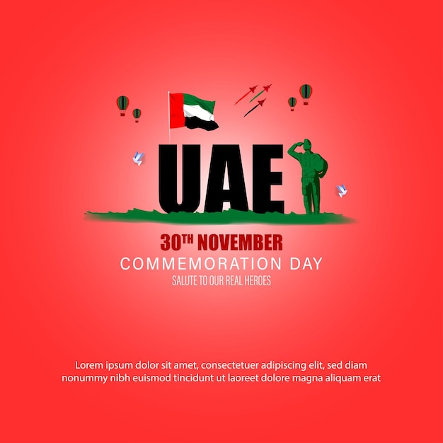 Ilustración vectorial para el Día de la Conmemoración de los Emiratos Árabes Unidos