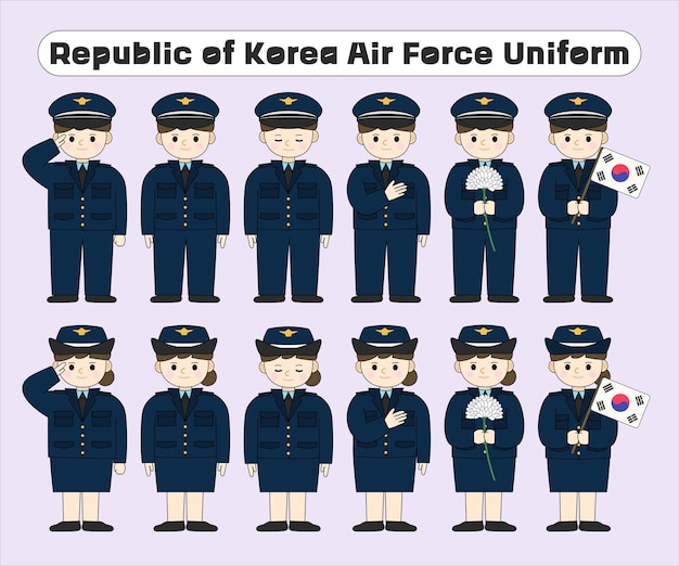 Ilustración vectorial del día conmemorativo del uniforme del soldado coreano de la República de Corea