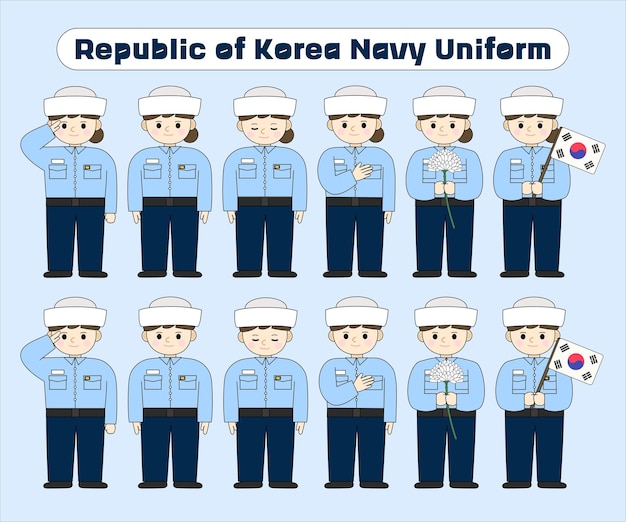 Ilustración vectorial del día conmemorativo del uniforme del soldado coreano de la República de Corea