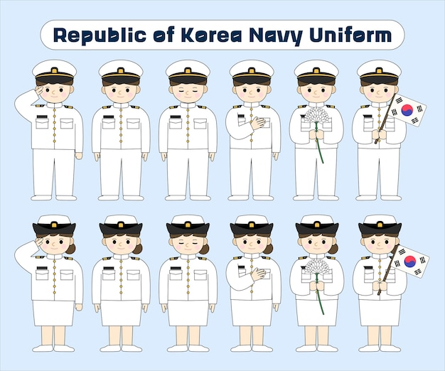 Ilustración vectorial del día conmemorativo del uniforme del soldado coreano de la República de Corea