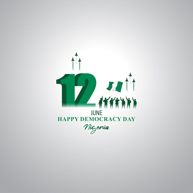 Ilustración vectorial para el Día de la Democracia de Nigeria Feliz 12 de junio