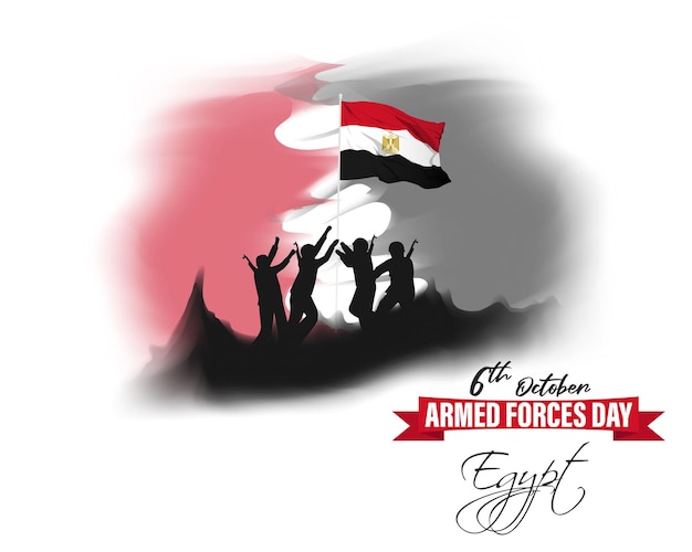 Ilustración vectorial para el día de las fuerzas armadas de Egipto-6 de octubre