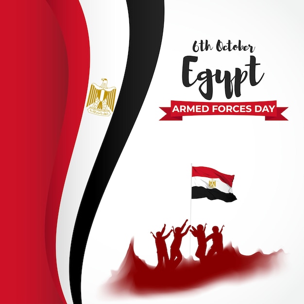 Ilustración vectorial para el día de las fuerzas armadas de Egipto-6 de octubre