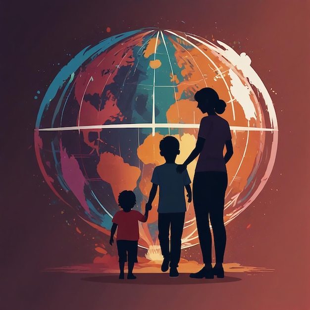 Vector ilustración vectorial del día global de los padres