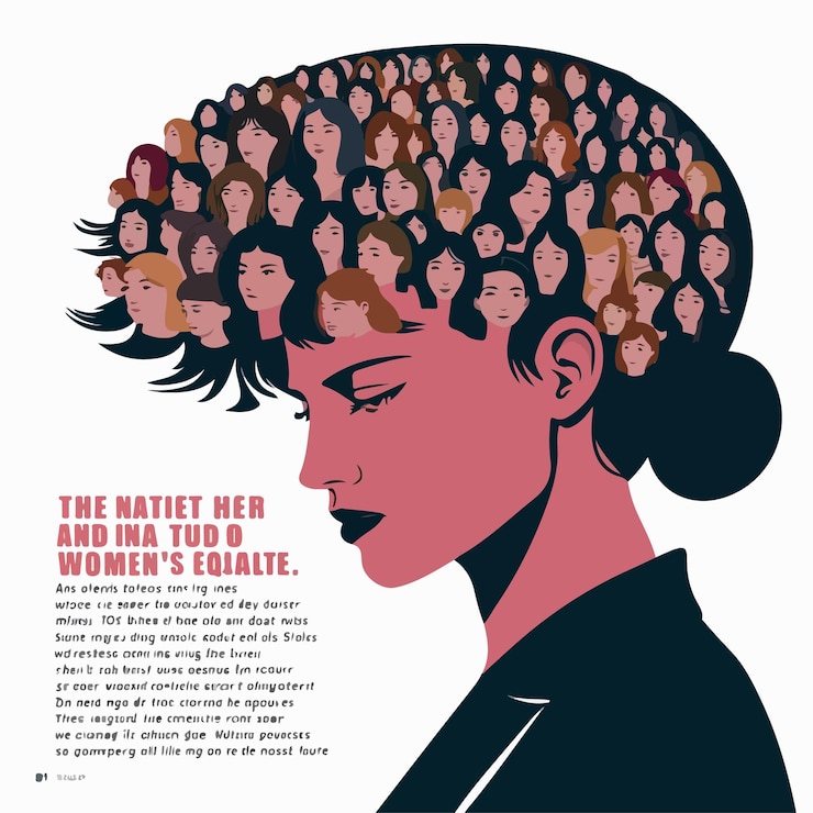 Vector ilustración vectorial del día de la igualdad de la mujer poster de concepto de fondo
