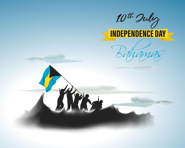 Ilustración vectorial para el día de la independencia de bahamas