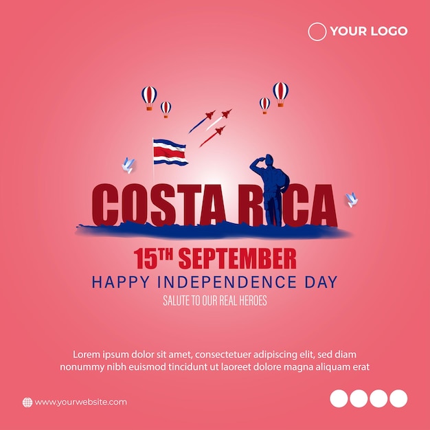 Ilustración vectorial para el día de la independencia de costa rica