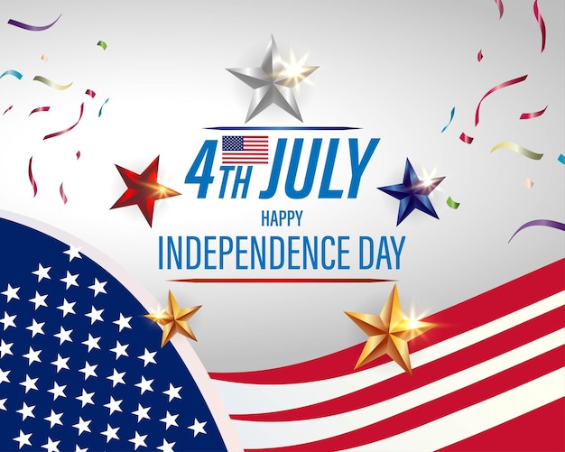 Ilustración vectorial para el día de la independencia de los estados unidos el 4 de julio