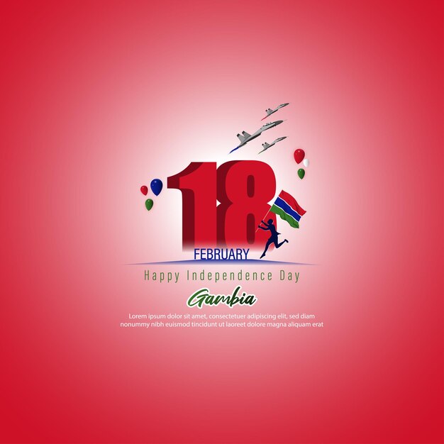 Ilustración vectorial del Día de la Independencia de Gambia 18 de febrero