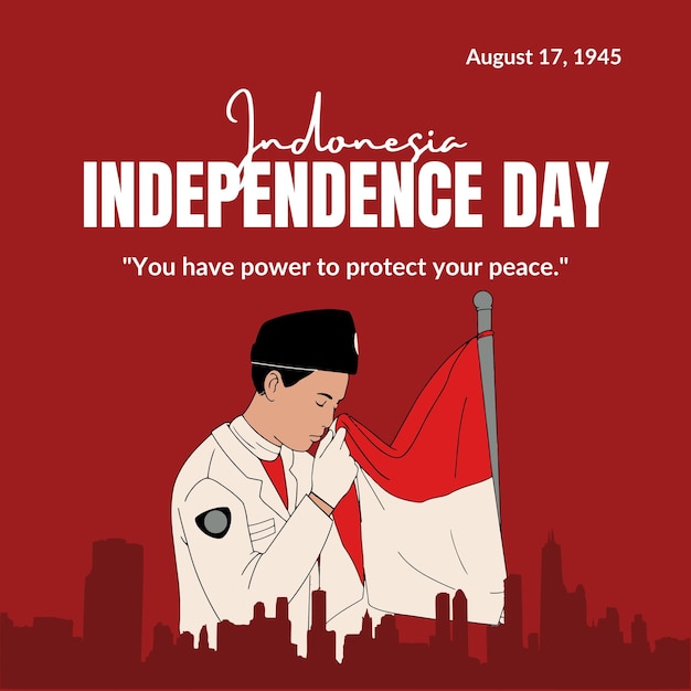 Ilustración vectorial del día de la independencia de indonesia