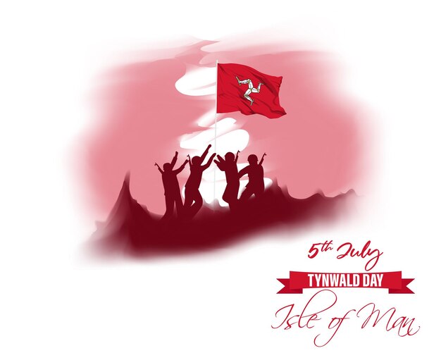 Ilustración vectorial para el día de la independencia de la Isla de Man