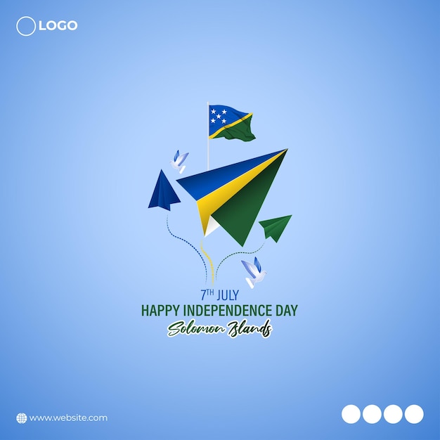 Ilustración vectorial del Día de la Independencia de las Islas Salomón 7 de julio Plantilla de alimentación de historias de redes sociales