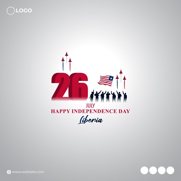 Ilustración vectorial del Día de la Independencia de Liberia, 26 de julio, plantilla de maqueta de alimentación de historias de redes sociales