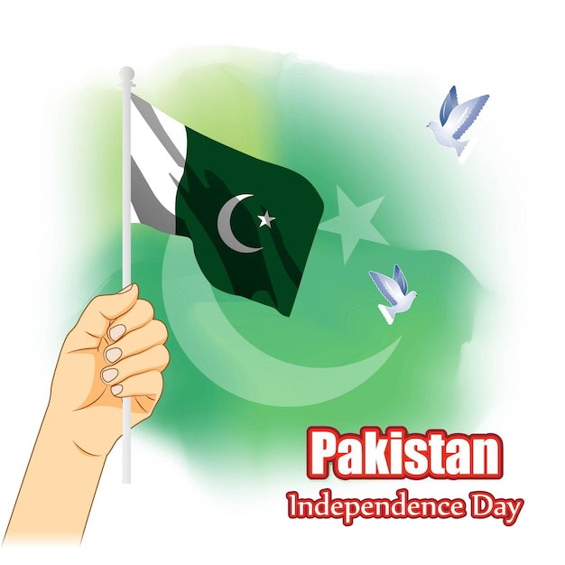 Ilustración vectorial para el día de la independencia de pakistán